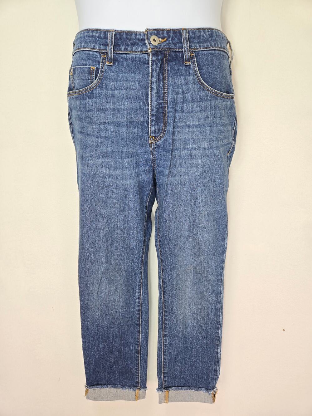 Pilcro Letterpress Anthropologie Womens  High Rise Slim Fit Raw Hem Jean Size 28